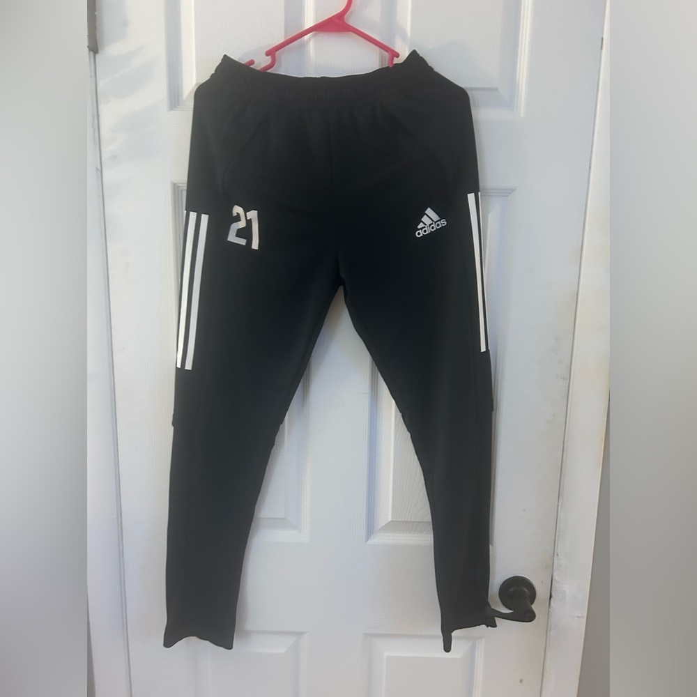 adidas Black Kids Athletic Joggers with White Stripe Accents